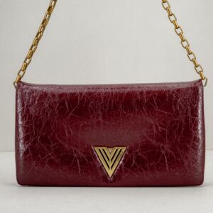 Vicolo borsa tracolla bordeaux, piccola ed elegante con tracolla a catena dorata. Borsa economica in ecopelle. Stefano Ascari Spilamberto (mo)