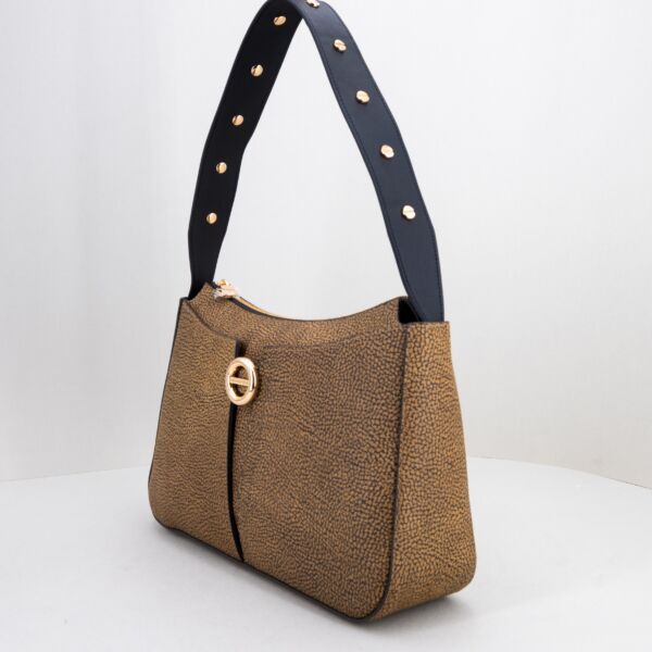 Borbonese borsa hobo graffiti medium borsa donna a spalla elegante e raffinata. Fotografata di lato. Stefano Ascari Spilamberto (Mo)