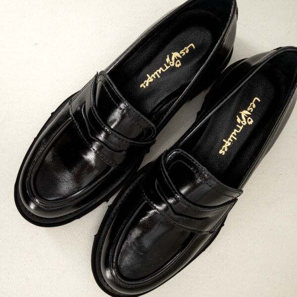 Les Tulipes mocassino pelle nera - immagine 4