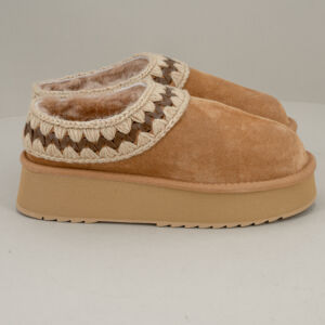 Mou platform clog suede, scarpa donna in montone e lana calda e comoda. Stefano Ascari Spilamberto (Mo).