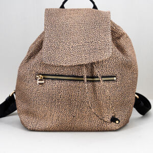 borsa zaino da donna in nylon colore marrone maculato