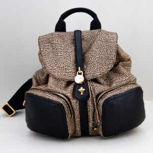 borsa zaino donna in nylon e pregiata pelle.