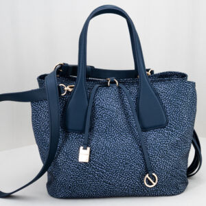 borsa da donna con manici e tracolla colore blu
