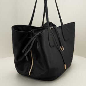 borsa da donna grande di colore nero con lunghi manici