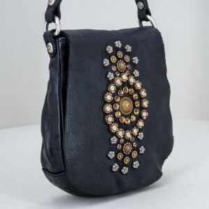 borsetta donna in pregiata pelle colore nero.