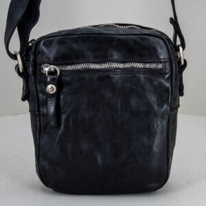 borsello unisex in pelle colore nero.