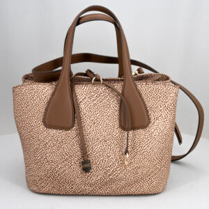 borsa da donna in nylon e pelle stile shopper bag
