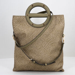 borsa donna piccola e piatta con tracolla colore verde oliva