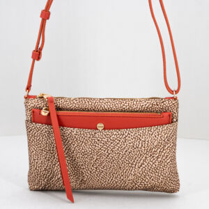 Borsa da sera elegante e raffinata colore beige e rosso