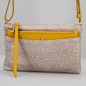 Borsa da sera elegante e raffinata colore sabbia e giallo