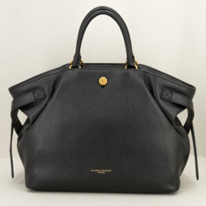 borsa da donna elegante in pelle nera con manici e tracolla