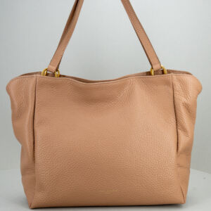 borsa donna in pelle colore marrone chiaro elegante, grande