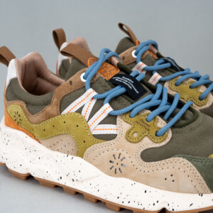 scarpa sportiva uomo Flower Mountain colore verde militare e grigio