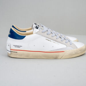 sneaker uomo in vera pelle Crime London bianca e blu