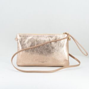 borsa piccola da donna in vera pelle laminata elegante per cerimonie colore chiaro