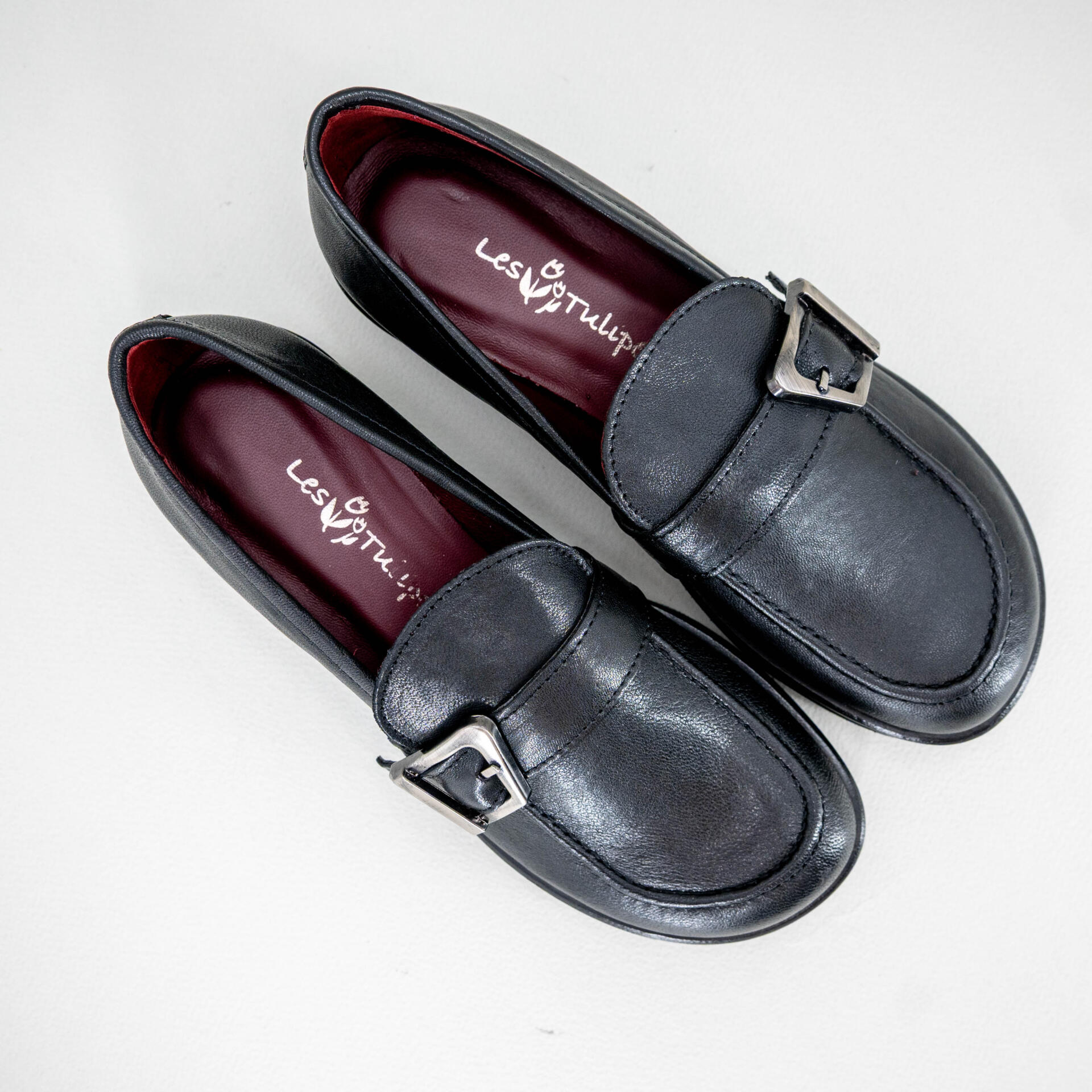 mocassino donna in pelle nero