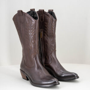 stivale texano donna pelle marrone
