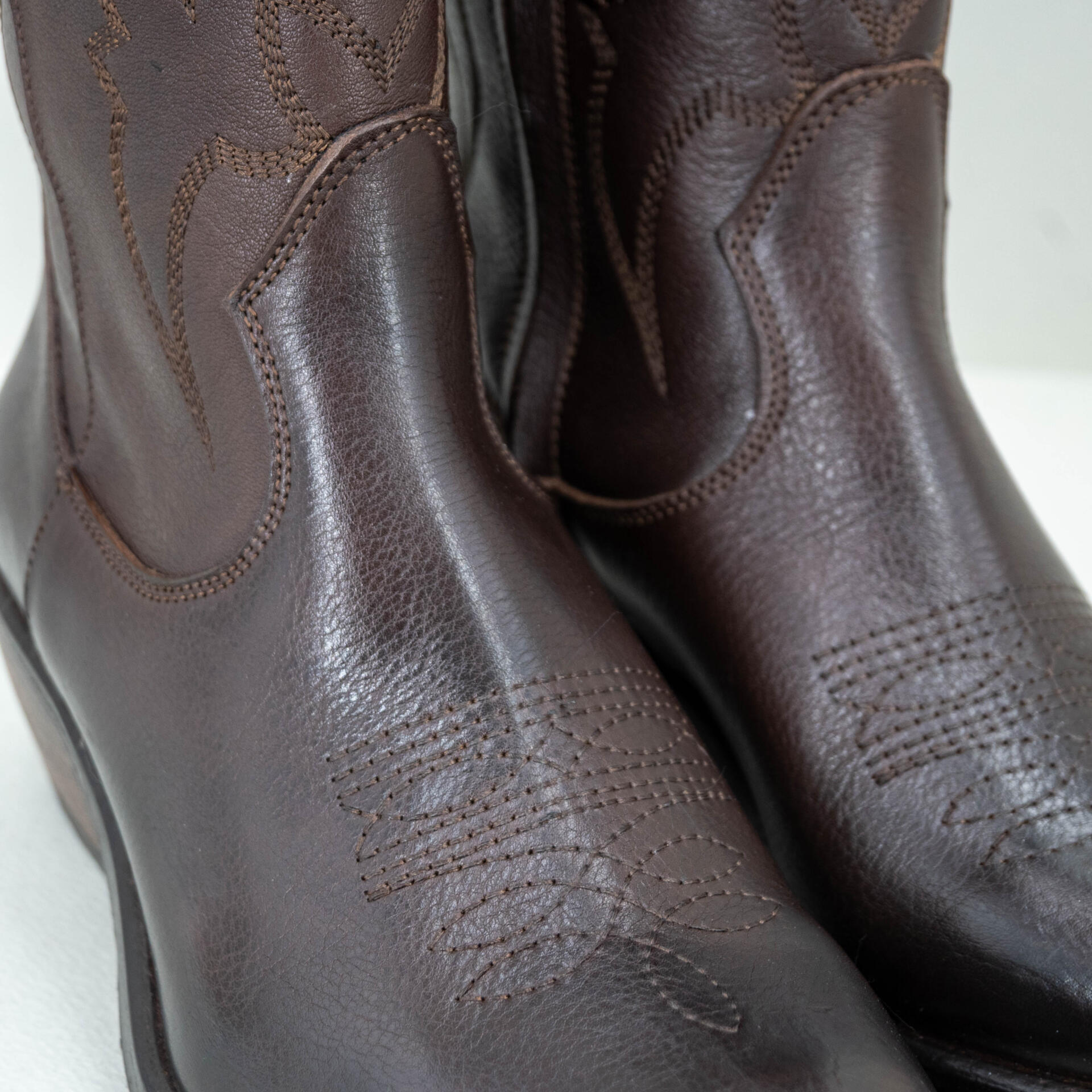 stivale texano donna pelle marrone