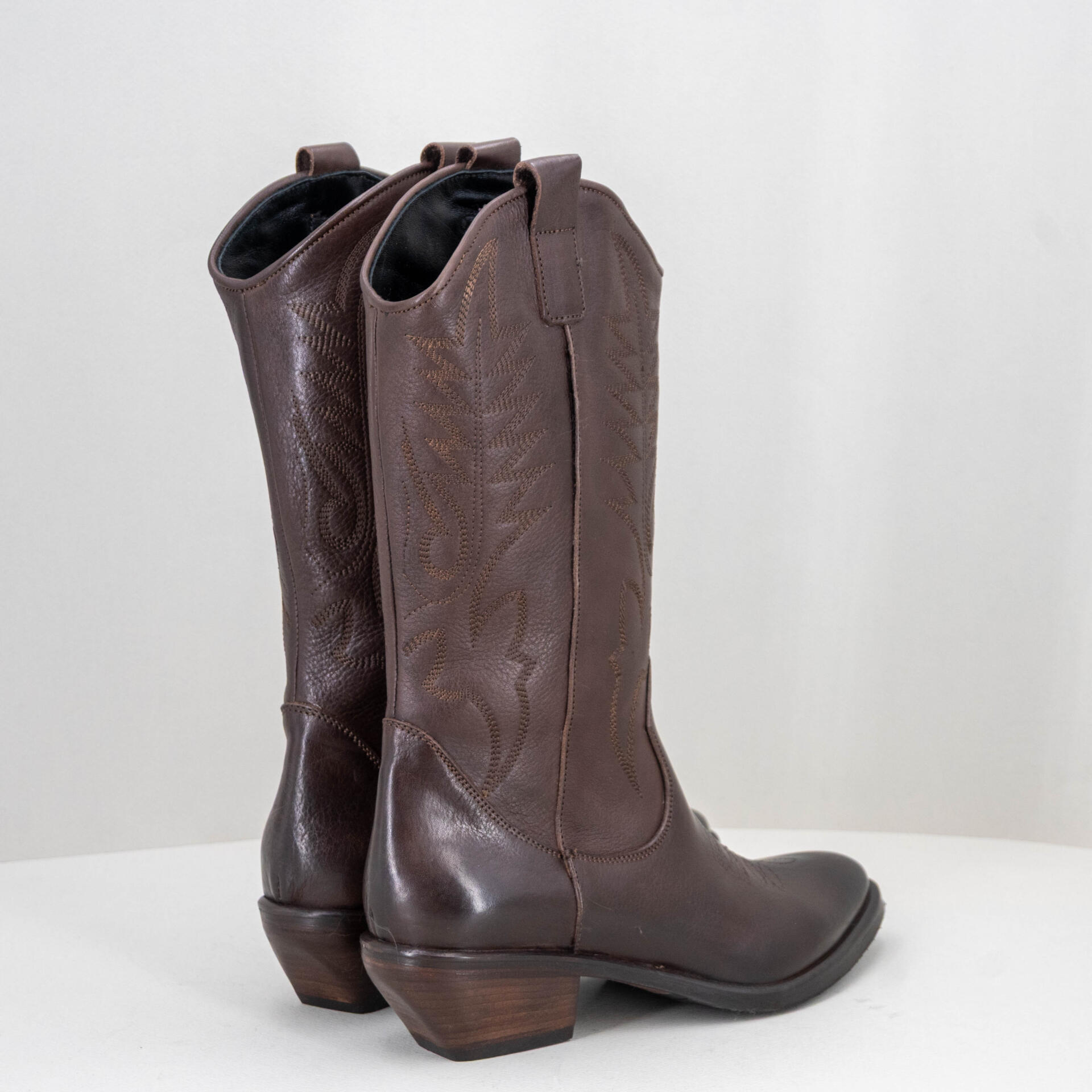 stivale texano donna pelle marrone