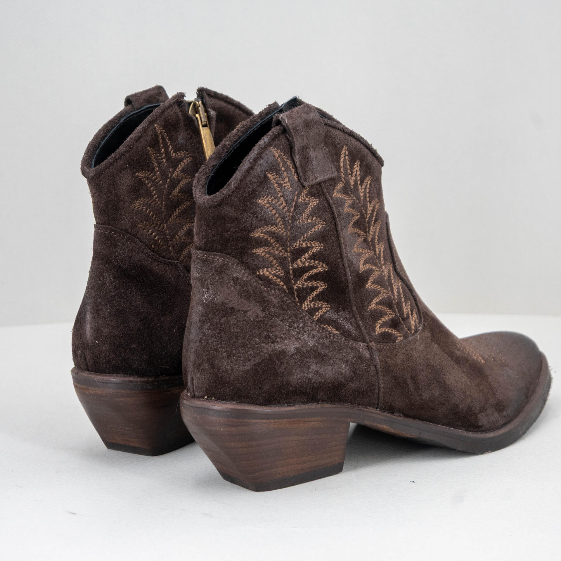 stivale donna texano pelle marrone
