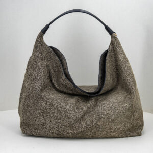borsa a spalla donna grigia in pelle