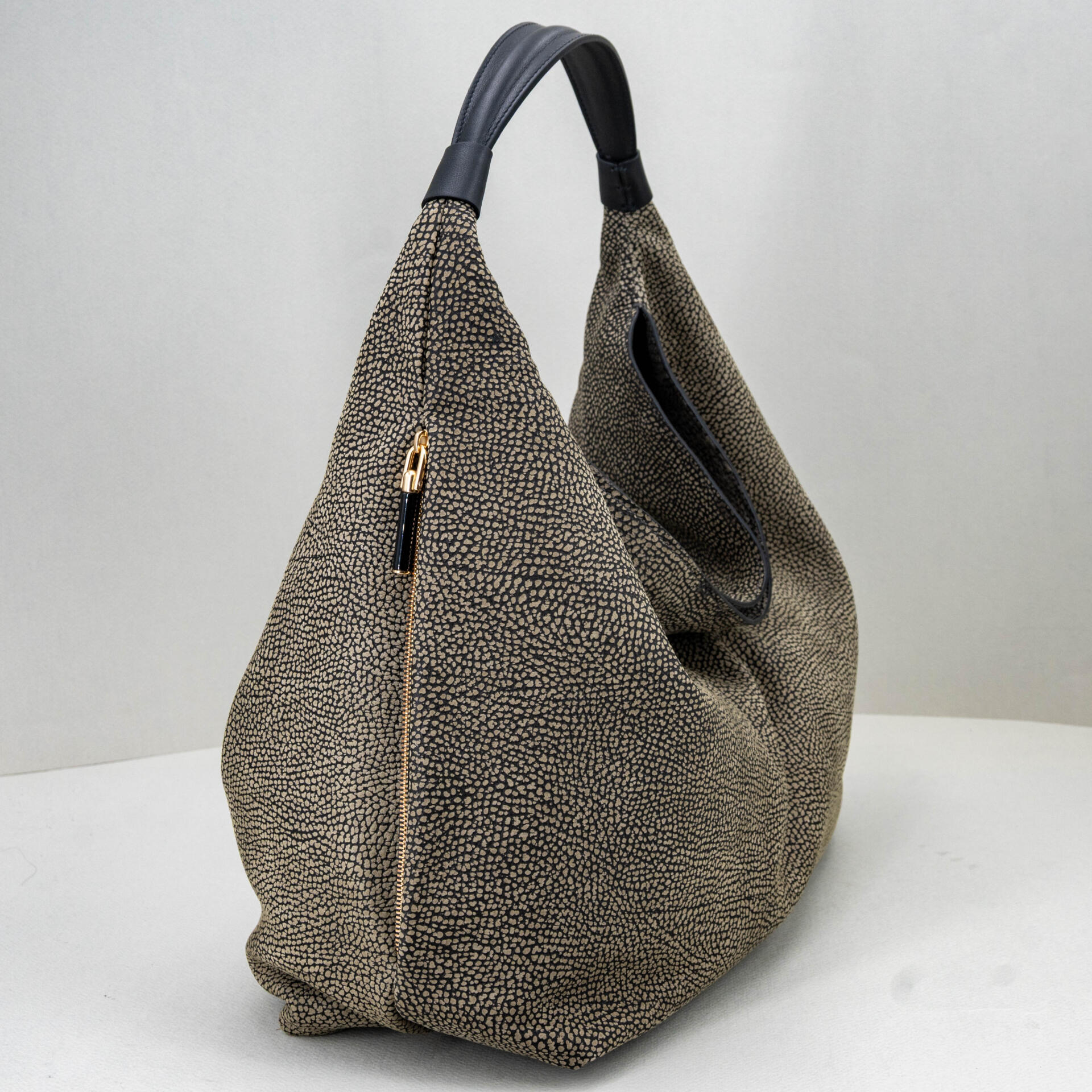 borsa a spalla donna grigia in pelle