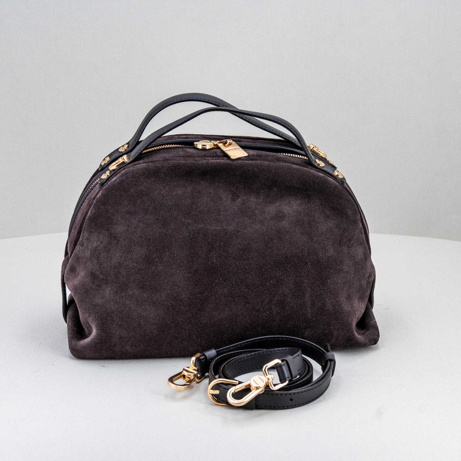 borsa donna a bauletto borbonese scura