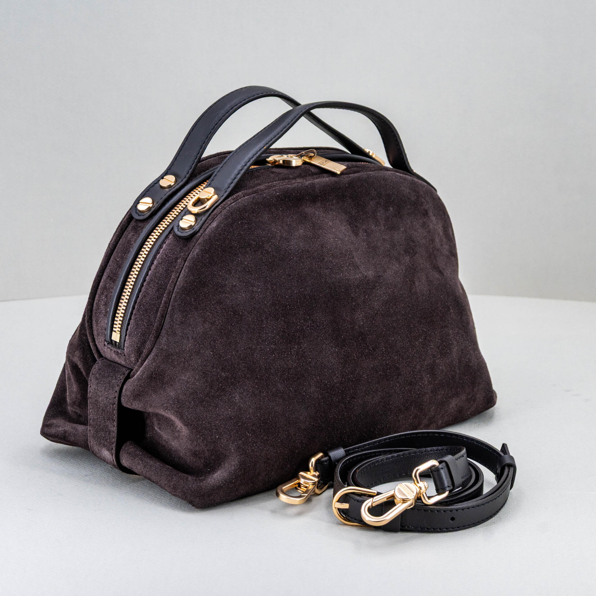 borsa donna a bauletto borbonese scura