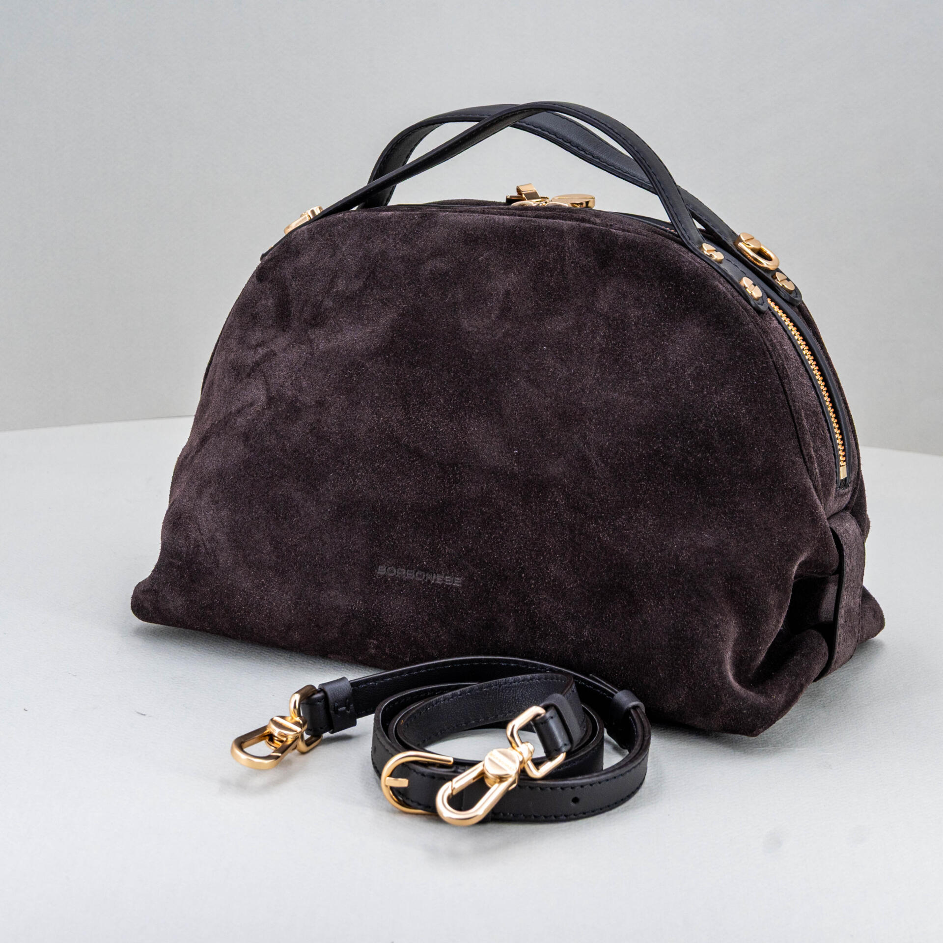 borsa donna a bauletto borbonese scura