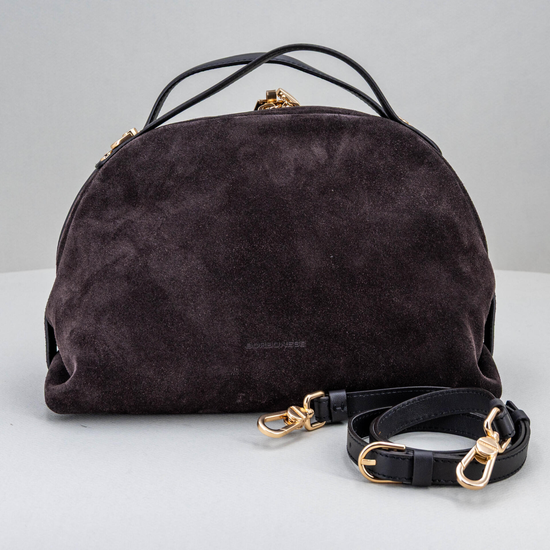 borsa donna a bauletto borbonese scura