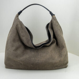 borsa a spalla donna grigia in pelle