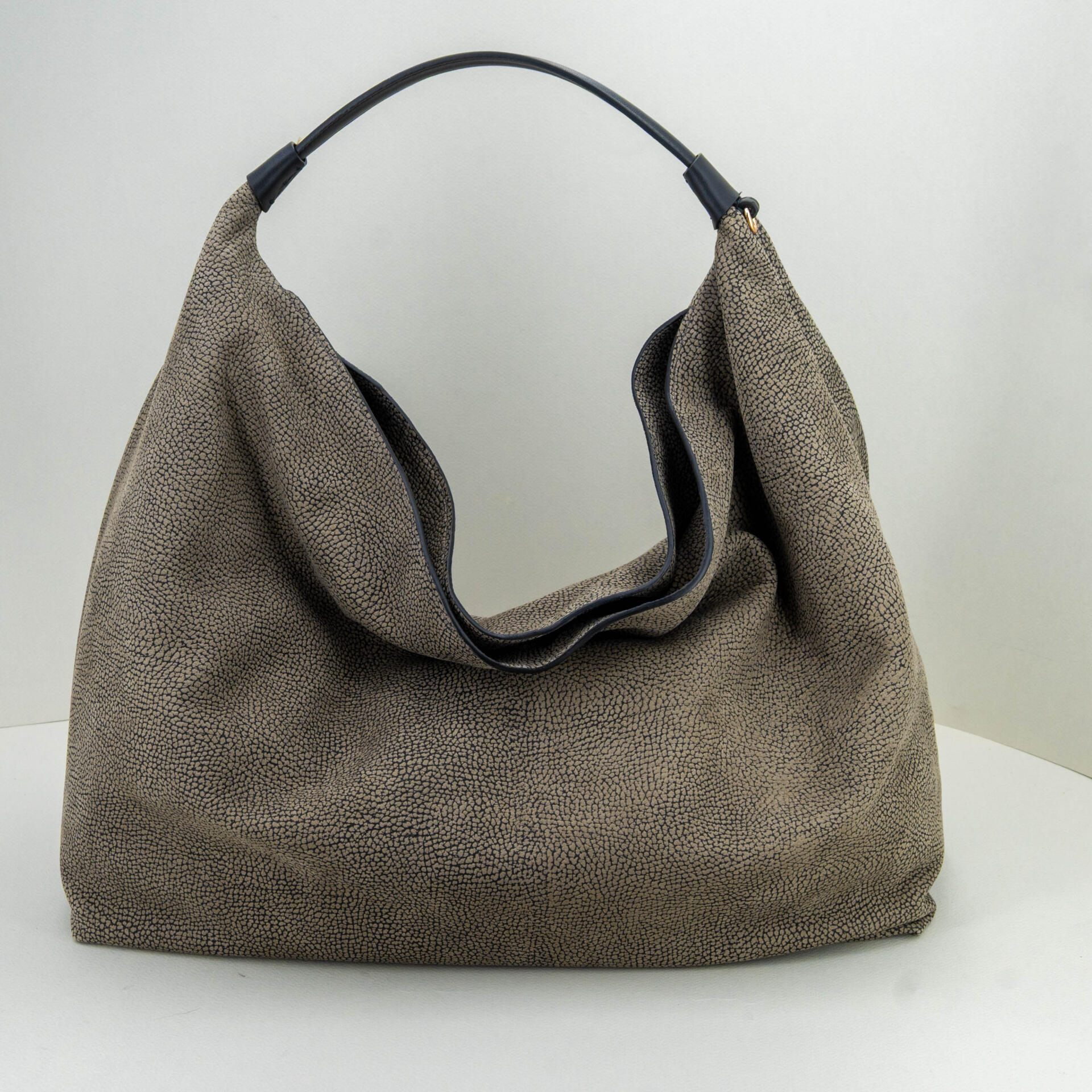borsa a spalla donna grigia in pelle