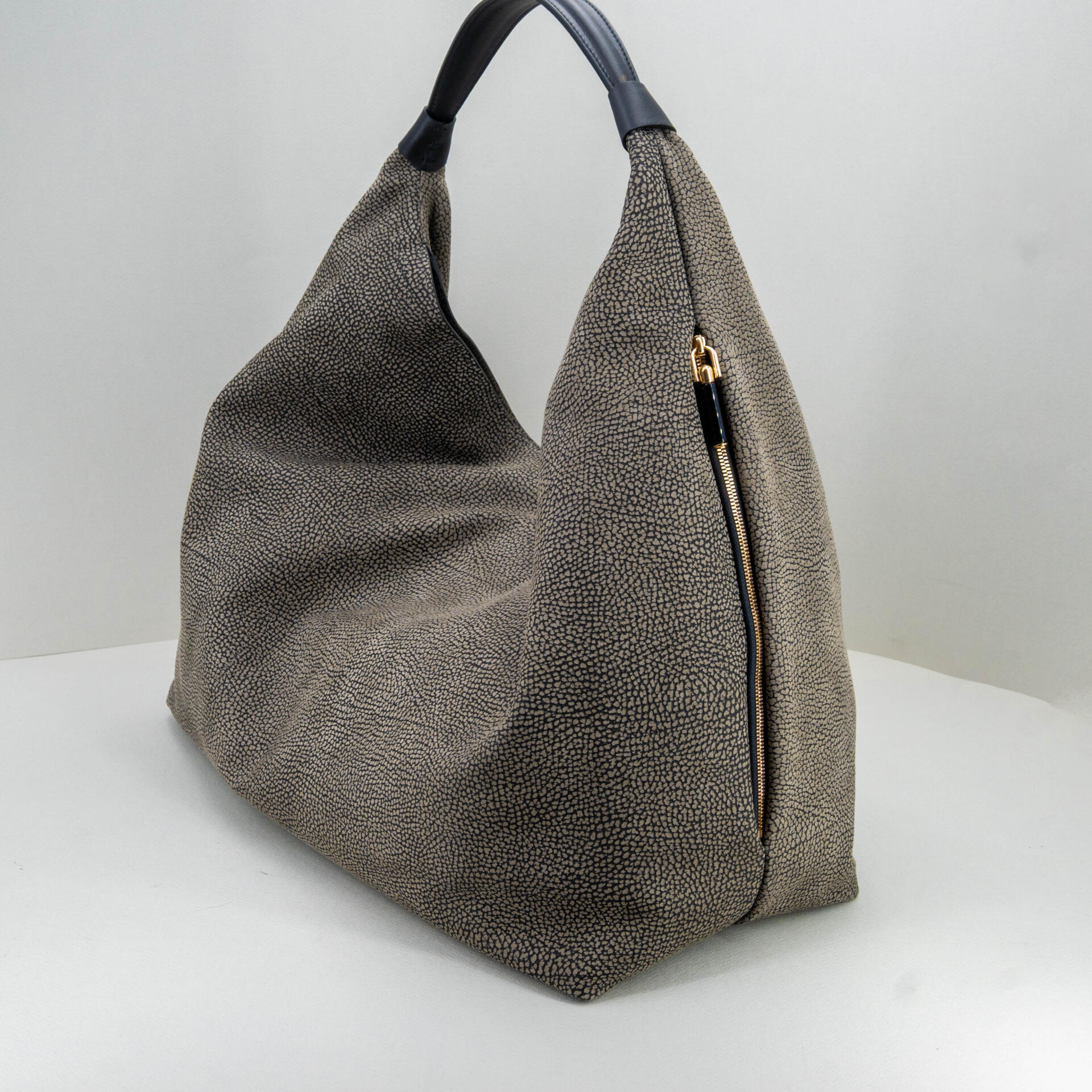 borsa a spalla donna grigia in pelle