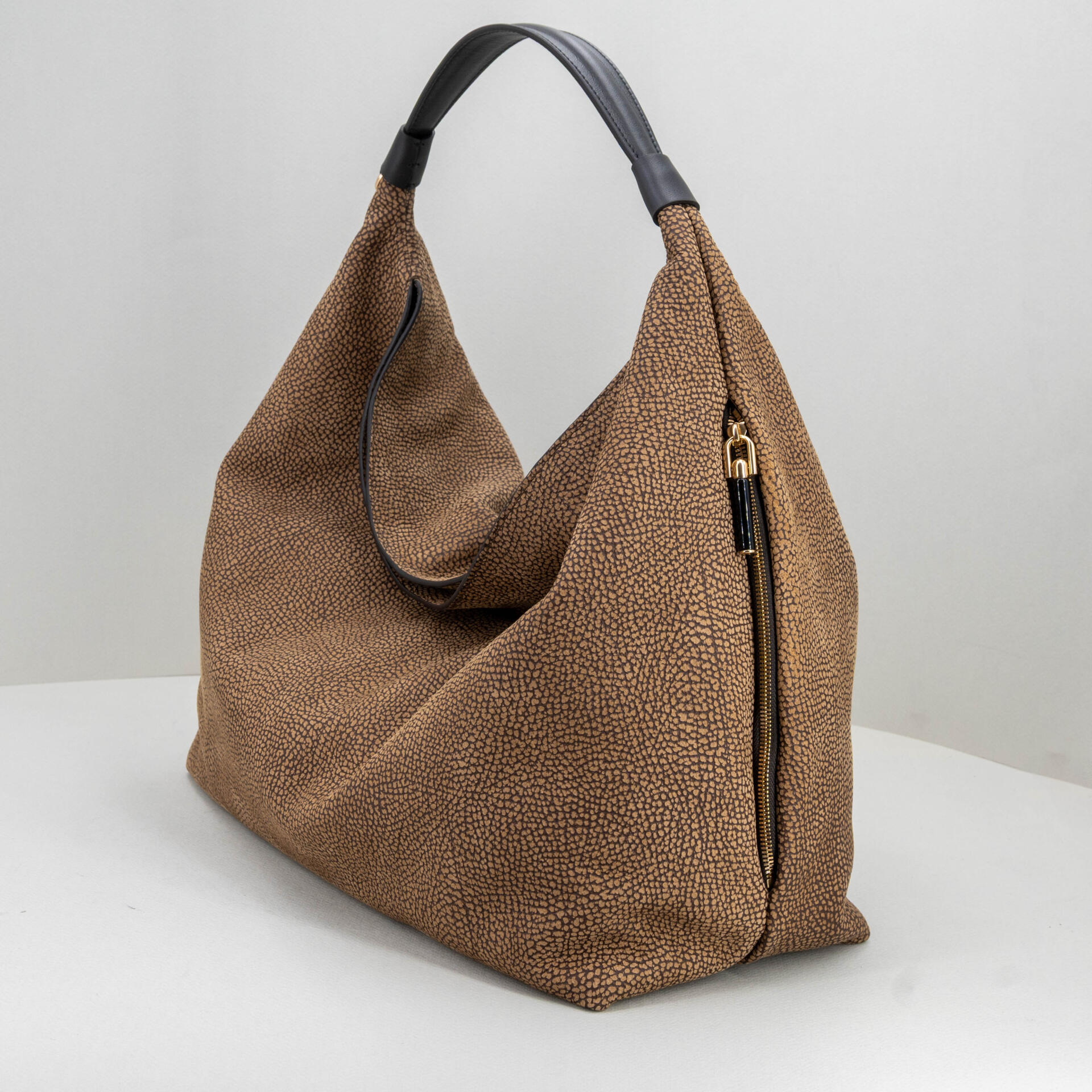 Borbonese borsa a spalla hobo cumino medium - immagine 2