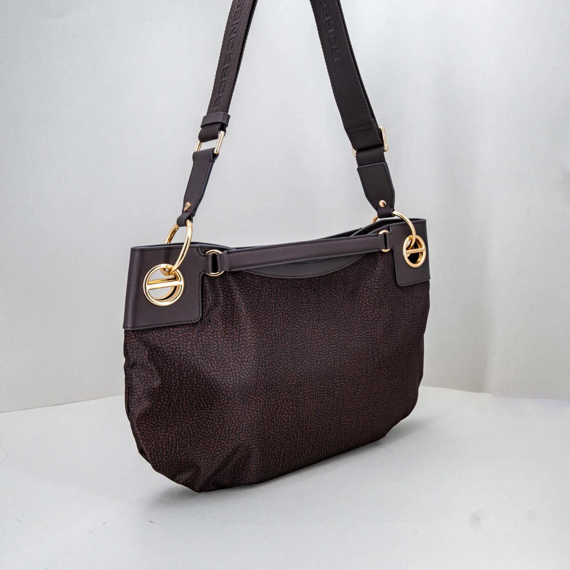 borsa da donna a spalla elegante colore marrone scuro