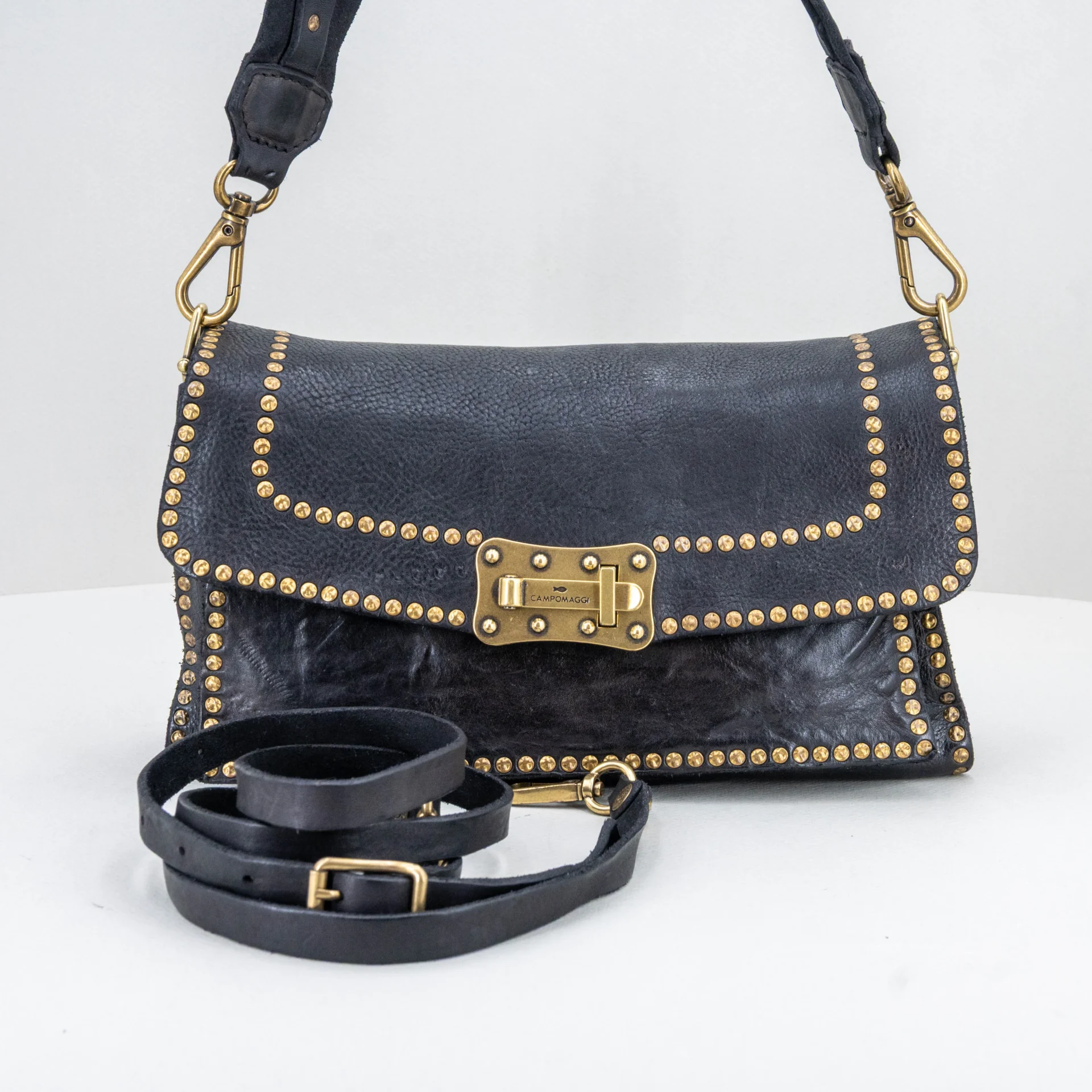 borsa donna in pelle nera elegante
