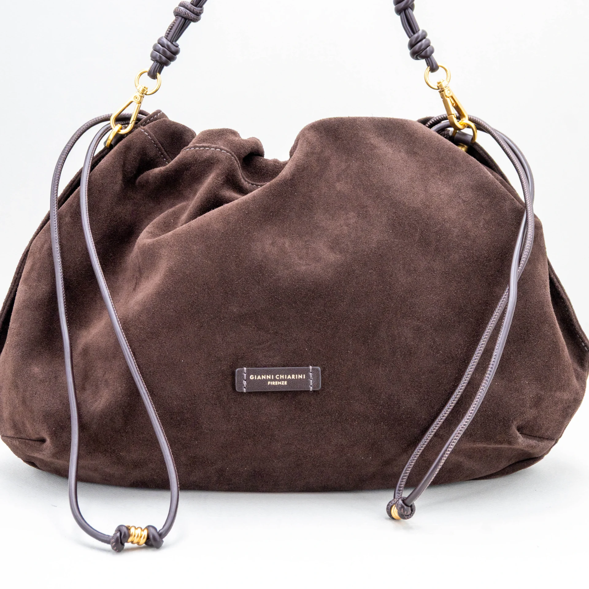 borsa da donna in camoscio marrone elegante
