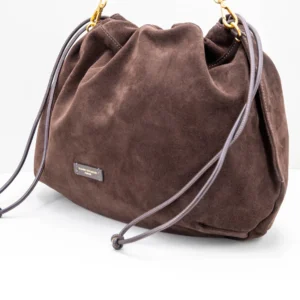 borsa da donna in camoscio marrone elegante