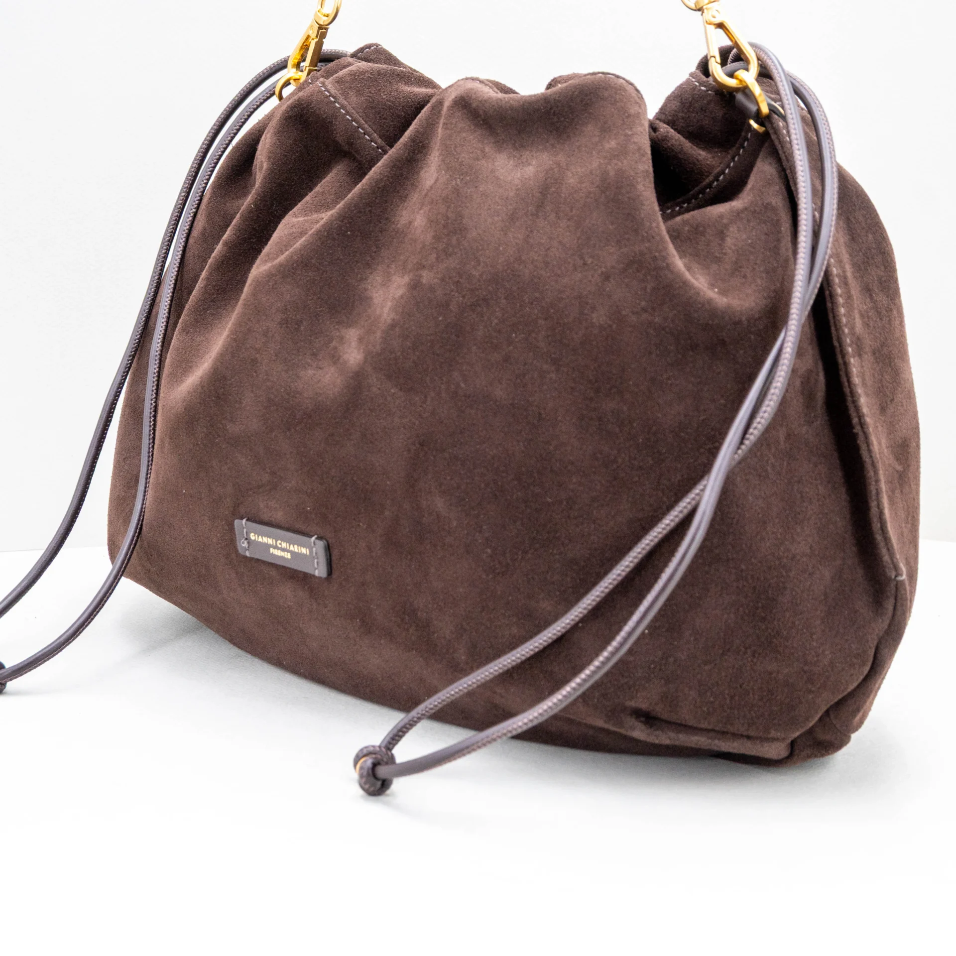 borsa da donna in camoscio marrone elegante