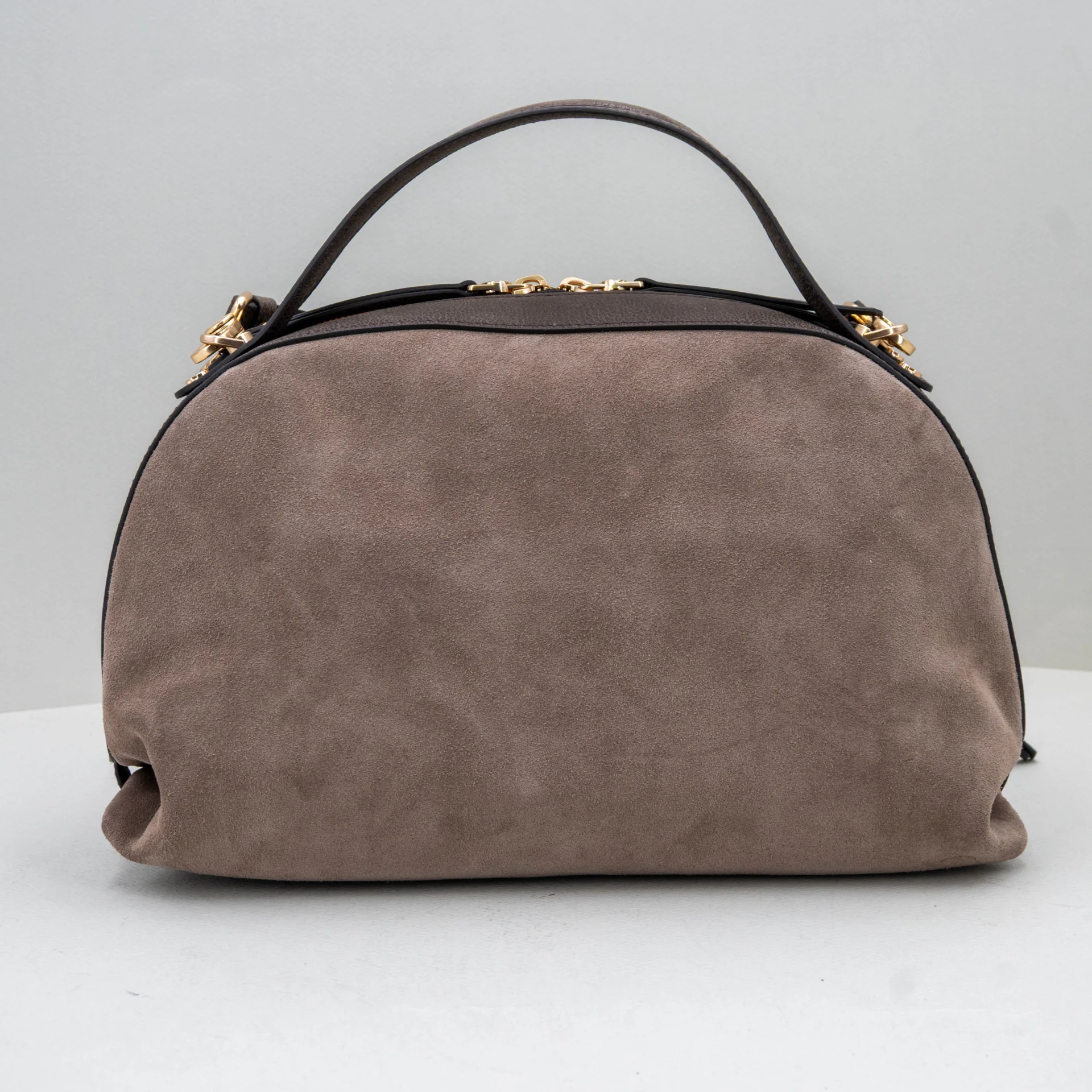 borsa donna bauletto in pelle scamosciata Borbonese