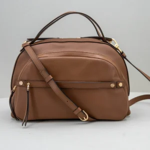 borsa bauletto donna in pregiata pelle marrone Borbonese