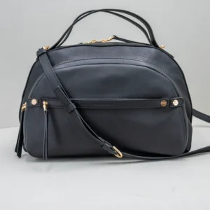 borsa bauletto donna in pregiata pelle nera Borbonese