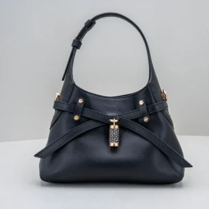 borsa donna piccola in pelle nera Borbonese