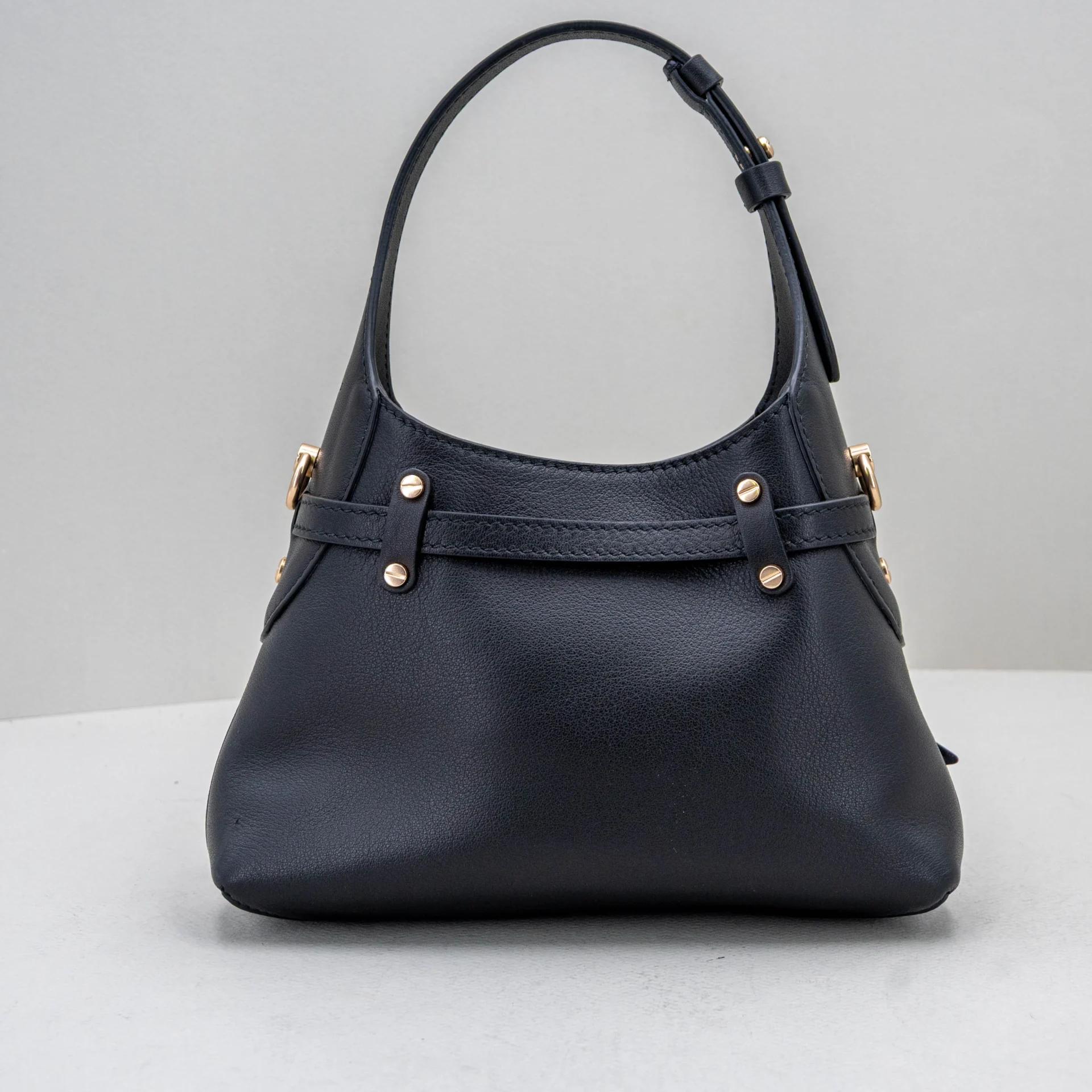 borsa donna piccola in pelle nera Borbonese