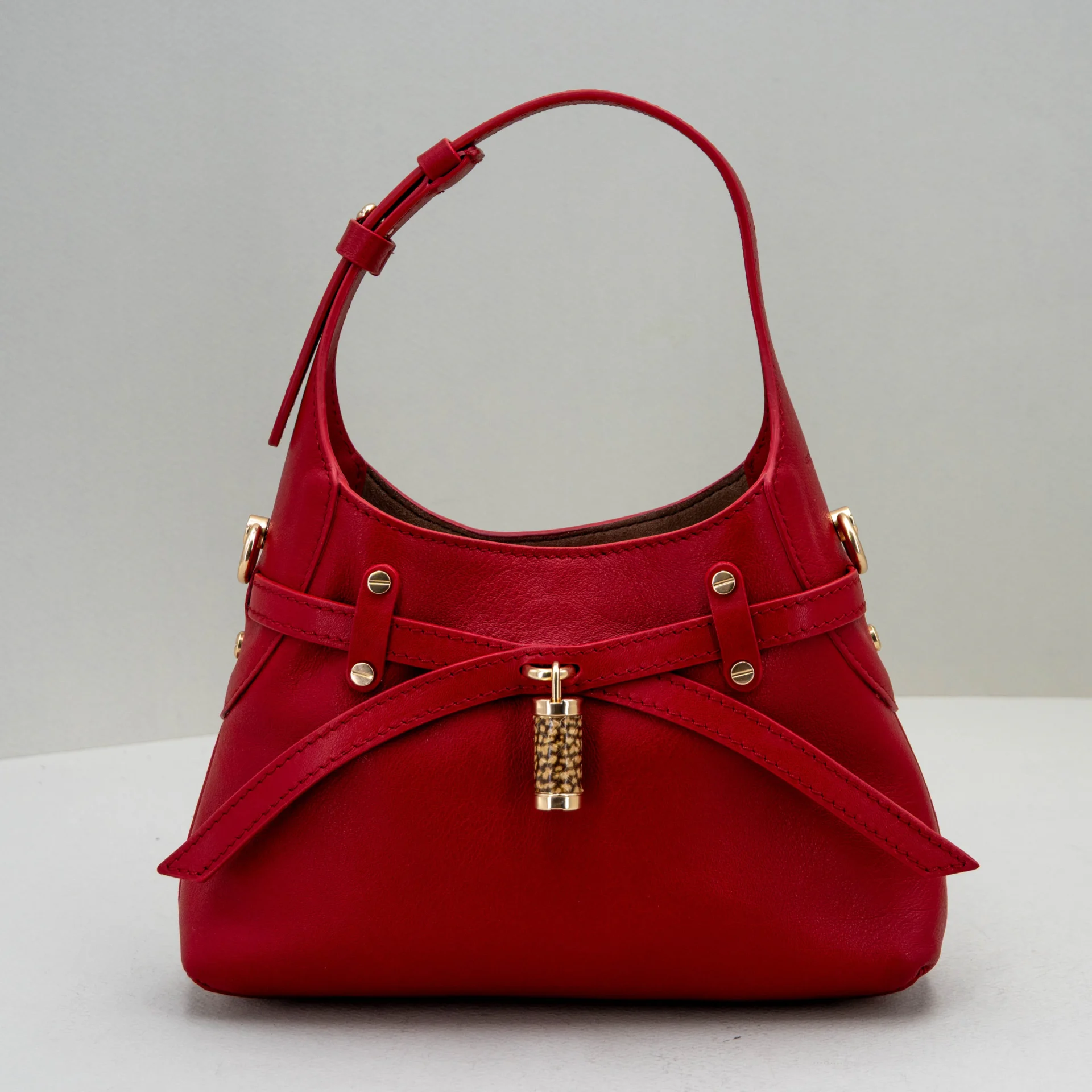 borsa donna piccola rossa in pelle Borbonese