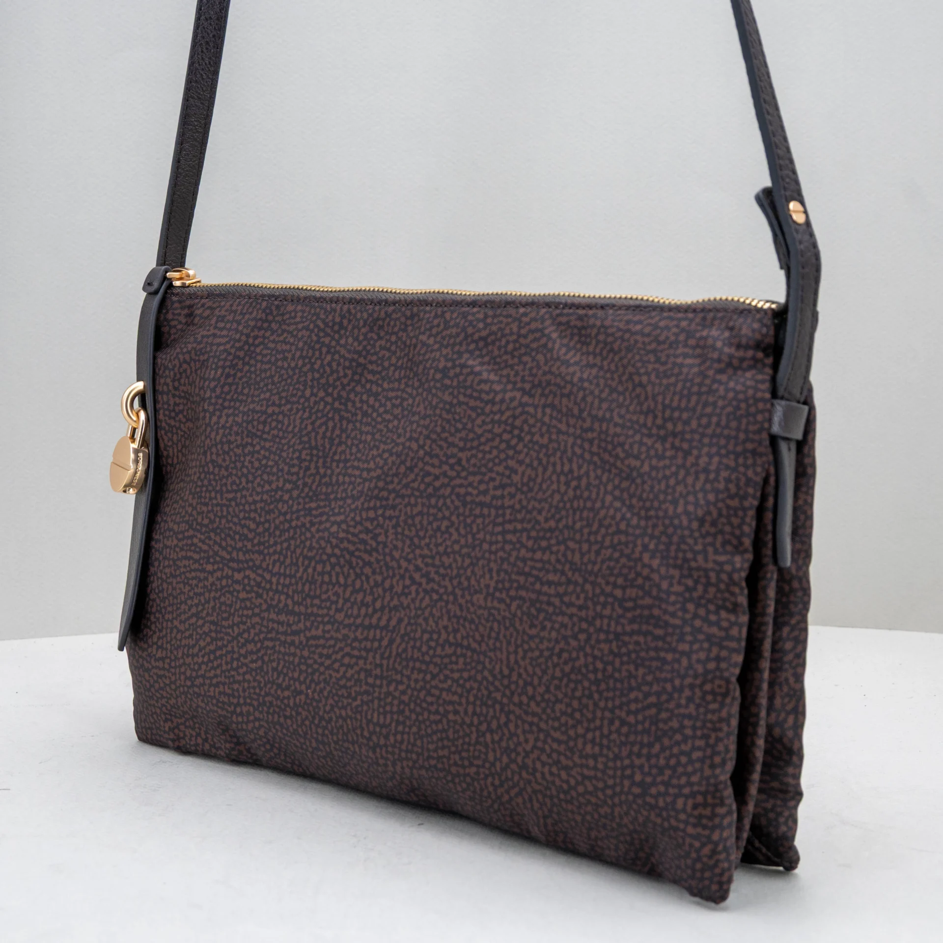 borsa donna piccola in nylon color cioccolato