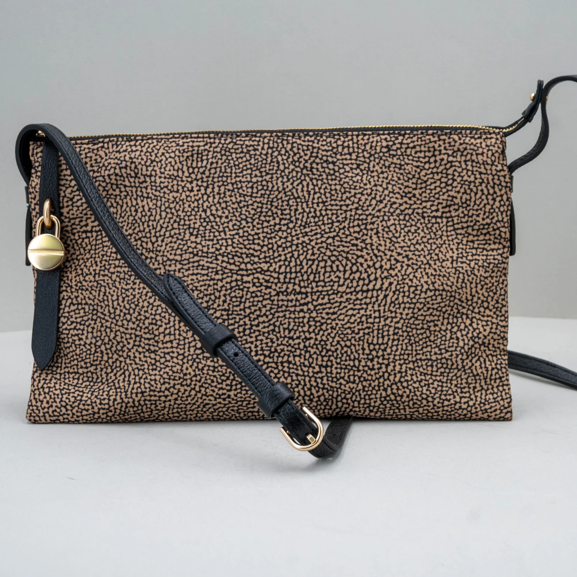 borsa donna piccola in nylon maculata