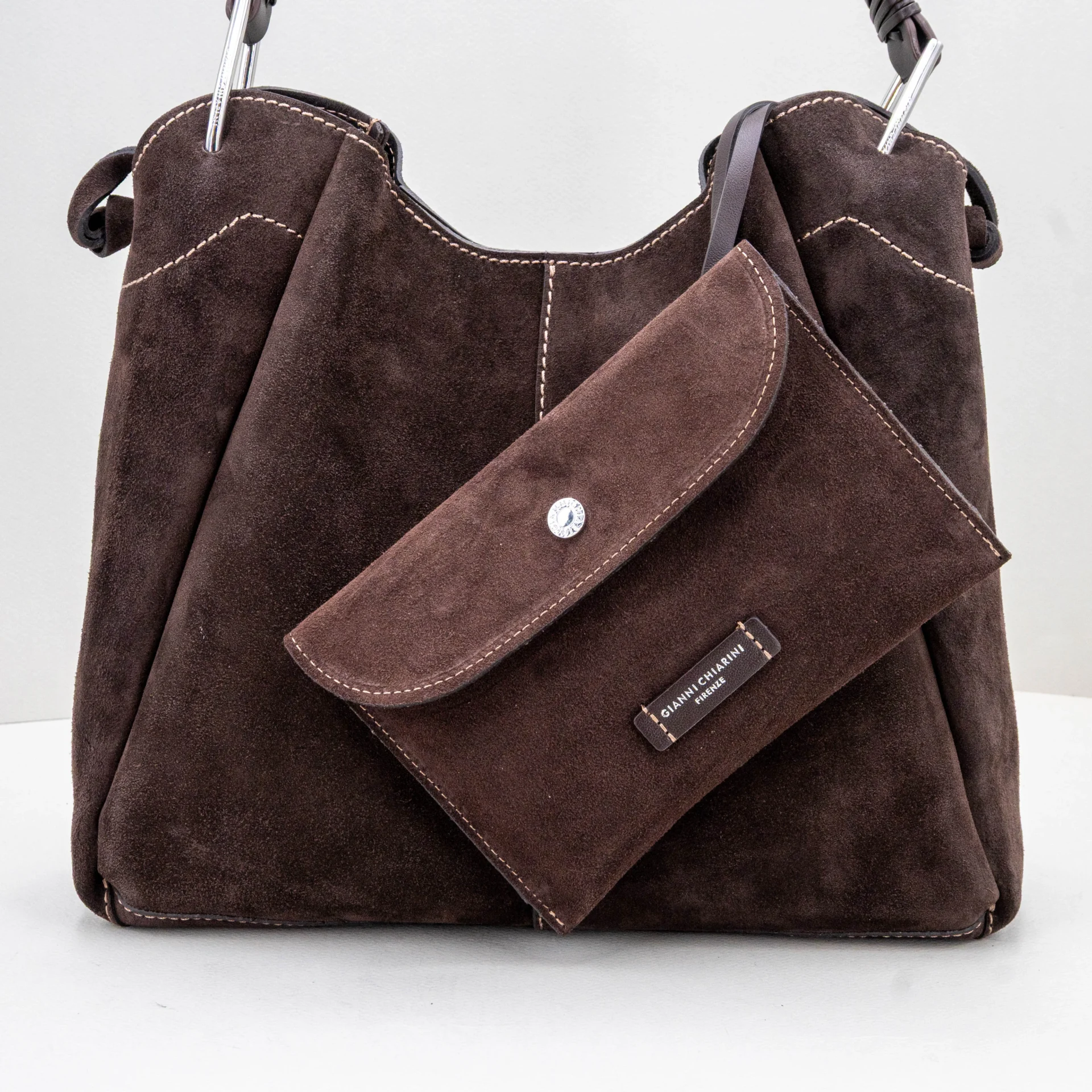 borsa donna grande colore marrone con manico e tracolla