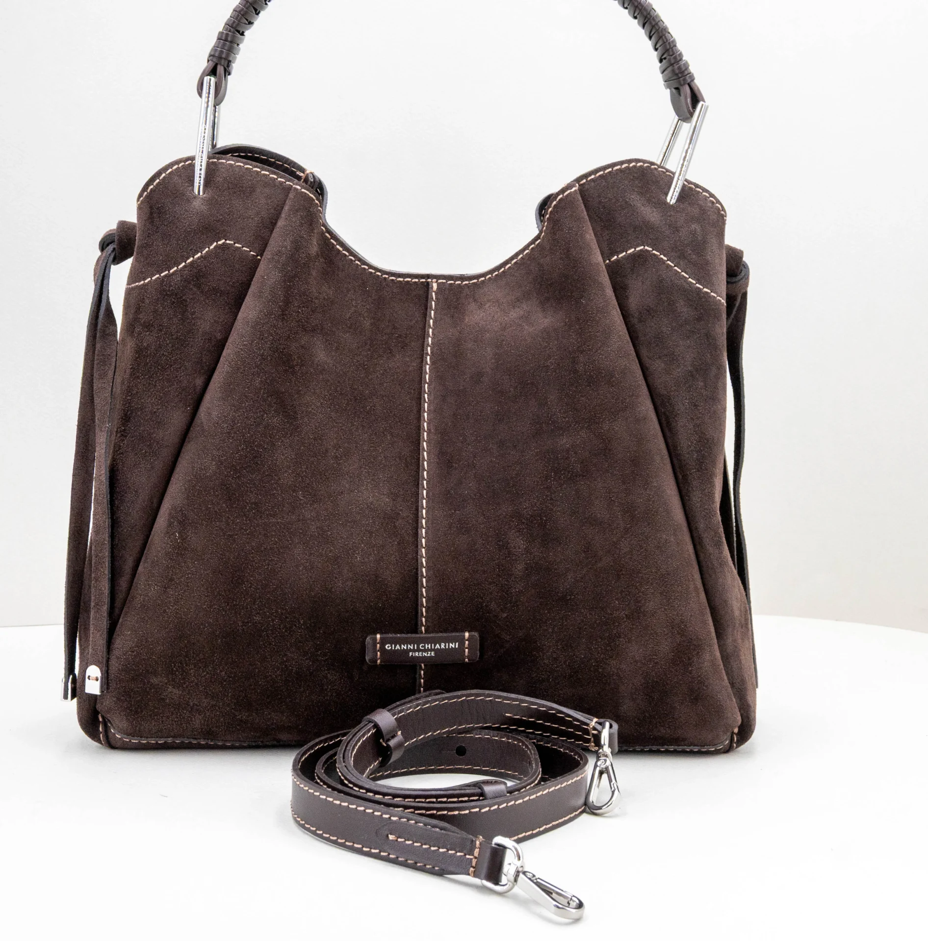 borsa donna grande colore marrone con manico e tracolla