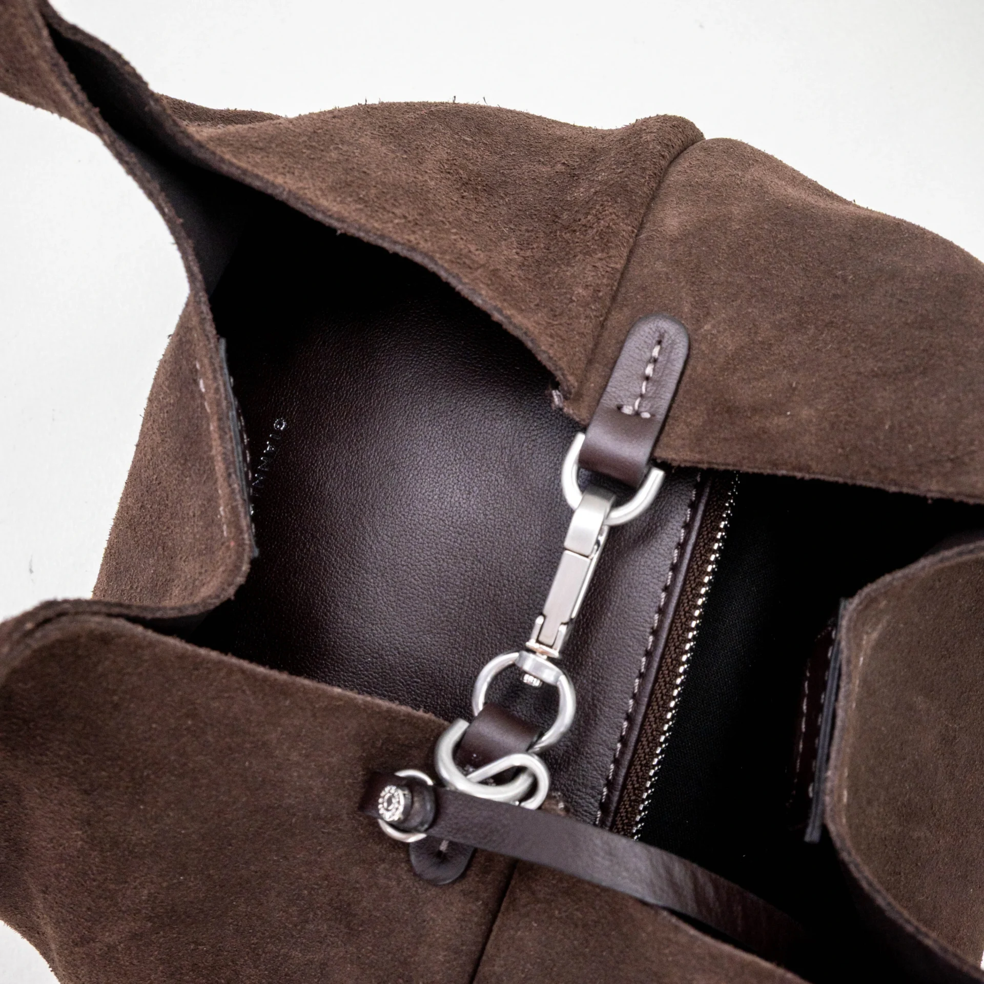 borsa donna in pelle scamosciata marrone